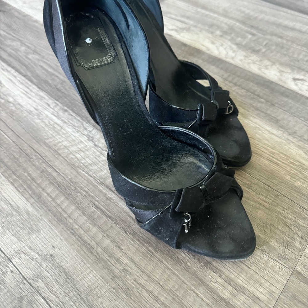 Dior Suede High Heel Sandals w/ D Charm